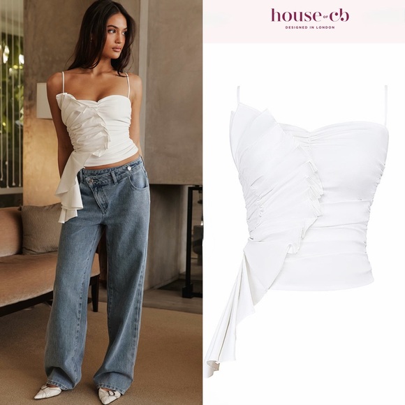 Mistress Rocks White Ruffle Top